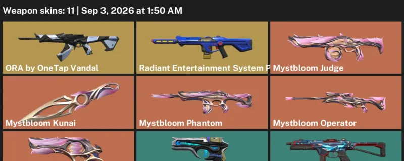 Valorant account inventory for LVL 27 · Mystbloom Phantom & Mystbloom Operator