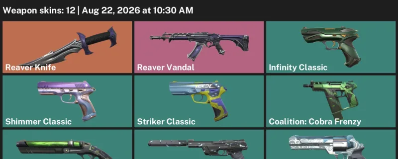 Valorant account inventory for LVL 199 · Reaver Knife & Reaver Vandal