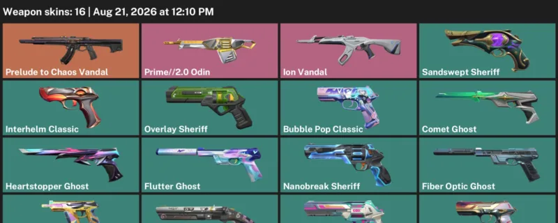 Valorant account inventory for LVL 241 · Ion Vandal & Comet Ghost