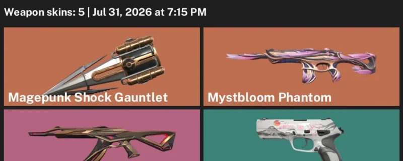 Valorant account inventory for LVL 35 · XerØFang Vandal & Mystbloom Phantom