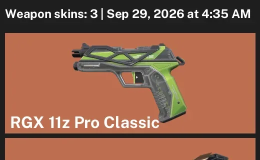 Valorant account inventory for LVL 30 · XerØFang Knife & RGX 11z Pro Classic