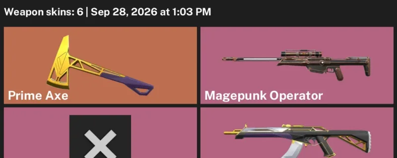 Valorant account inventory for LVL 2 · Magepunk Operator & Prime Axe & Prime Vandal