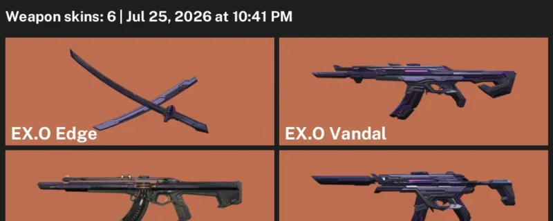 Valorant Accounts listing: LVL 51 · EX.O Edge & EX.O Outlaw · 6 Skins - Gold 1, 6 skins