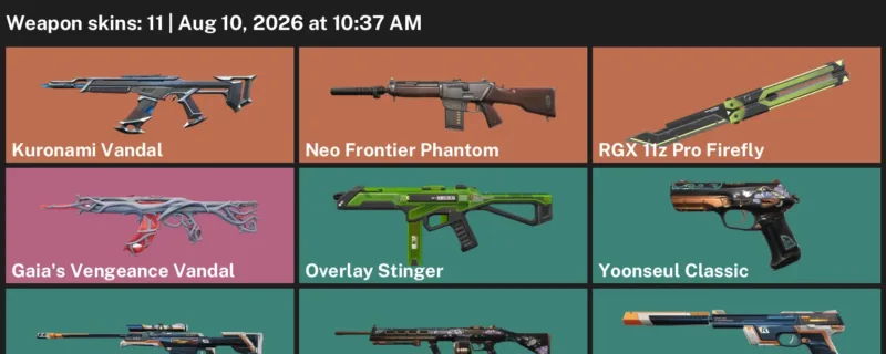 Valorant account inventory for LVL 51 · Kuronami Vandal & RGX 11z Pro Firefly