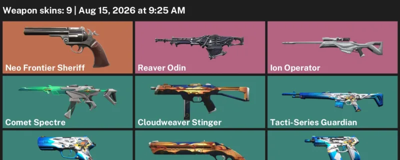 Valorant account inventory for LVL 26 · Ion Operator & Reaver Odin
