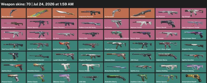 Valorant Accounts listing: LVL 185 · Ion Karambit & Reaver Karambit · 70 Skins - Ascendant 1, 70 skins