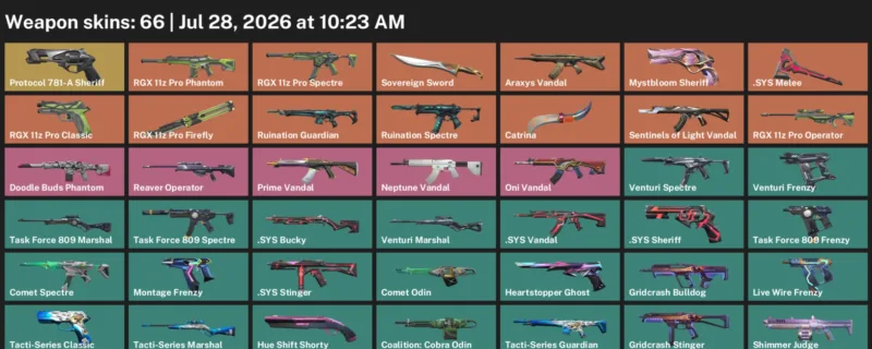 Valorant Accounts listing: LVL 193 · .SYS Melee & Sovereign Sword · 66 Skins - Gold 3, 66 skins