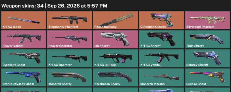 Valorant account inventory for LVL 276 · Ion Sheriff & Tac Blade