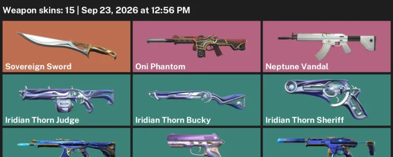 Valorant account inventory for LVL 104 · Oni Phantom & Neptune Vandal