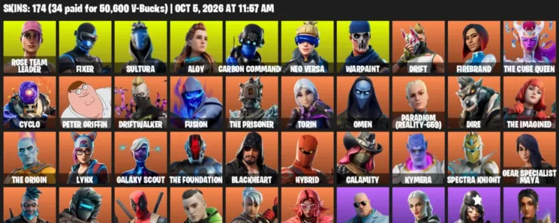 Fortnite account inventory for Rose Team Leader - Fixer - 120 Outfits