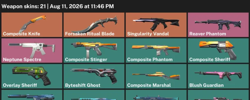 Valorant account inventory for LVL 139 · Composite Knife & Forsaken Ritual Blade