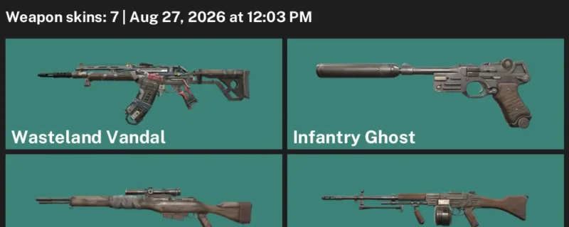 Valorant account inventory for LVL 35 · Infantry Operator & Galleria Phantom & Infantry Ares