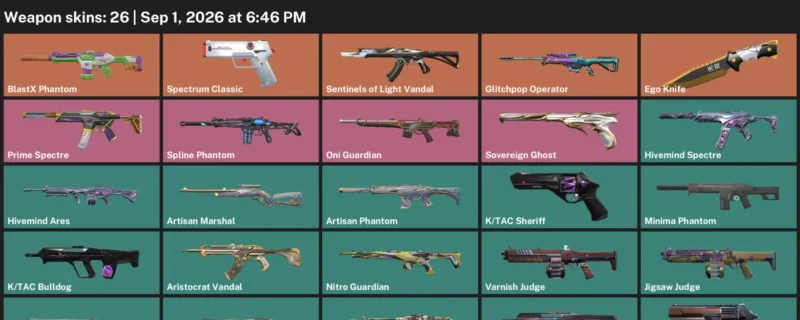 Valorant account inventory for LVL 27 · Glitchpop Operator & Ego Knife