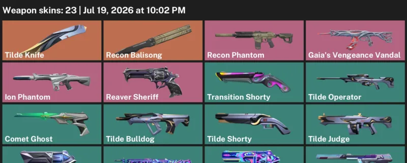 Valorant Accounts listing: LVL 158 · Tilde Knife · 23 Skins - Diamond 1, 23 skins