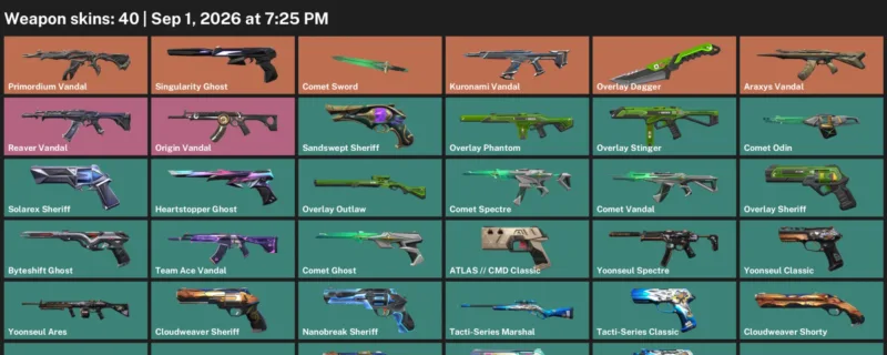 Valorant account inventory for LVL 207 · Araxys Vandal & Overlay Dagger