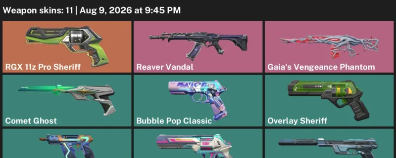 Valorant account inventory for LVL 137 · Reaver Vandal & Gaia's Vengeance Phantom