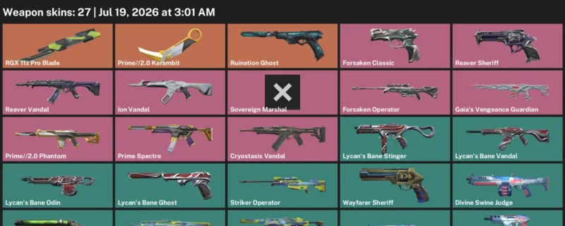 Valorant Accounts listing: LVL 86 · Prime//2.0 Karambit & RGX 11z Pro Blade · 27 Skins - Platinum 1, 27 skins