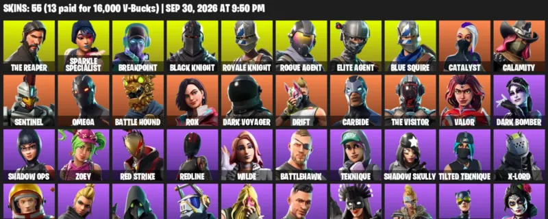 Fortnite account inventory for The Reaper - Sparkle Specialist - 55 Outfits