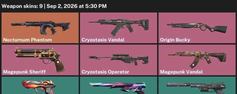 Valorant account inventory for LVL 60 · Nocturnum Phantom & Magepunk Vandal