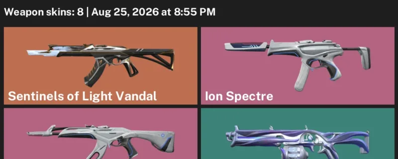 Valorant account inventory for LVL 30 · Ion Vandal & Sentinels of Light Vandal