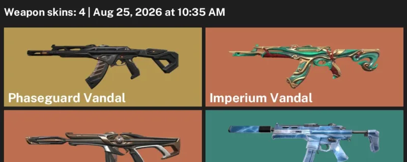 Valorant account inventory for LVL 46 · ChronoVoid Phantom & Imperium Vandal