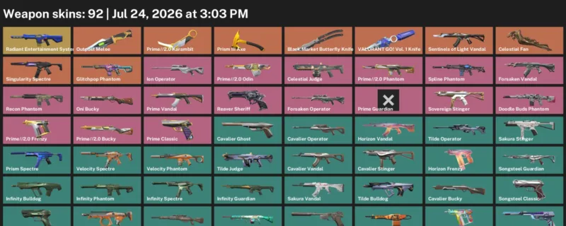 Valorant Accounts listing: LVL 107 · Black.Market Butterfly Knife & Celestial Fan · 92 Skins - Gold 2, 92 skins