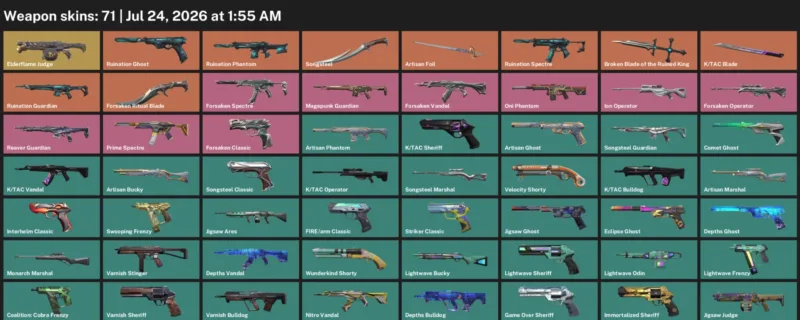 Valorant Accounts listing: LVL 278 · Broken Blade of the Ruined King & Forsaken Ritual Blade · 71 Skins - Platinum 2, 71.