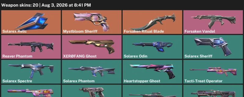 Valorant account inventory for LVL 61 · Forsaken Ritual Blade & Reaver Phantom