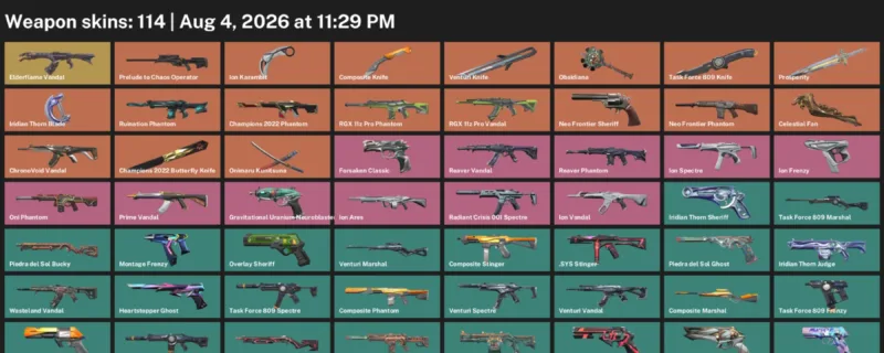 Valorant account inventory for LVL 234 · Champions 2022 Butterfly Knife & Ion Karambit