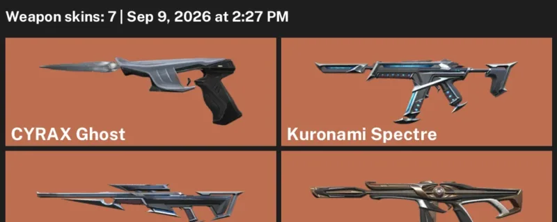 Valorant account inventory for LVL 1 · Reaver Butterfly Knife & Kuronami Operator