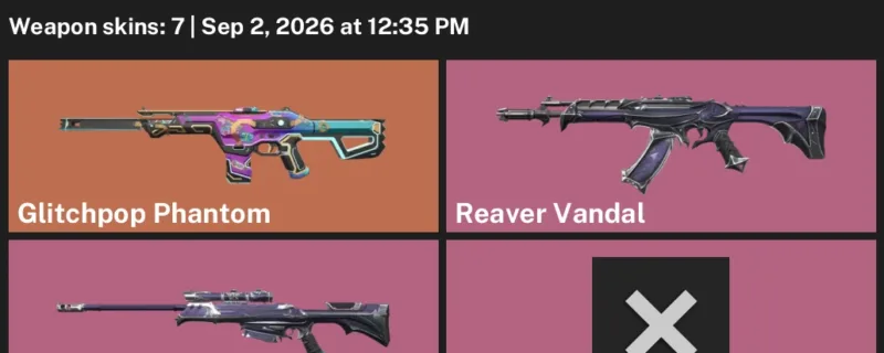 Valorant account inventory for LVL 101 · Game Over Sheriff & Glitchpop Phantom & Reaver Vandal