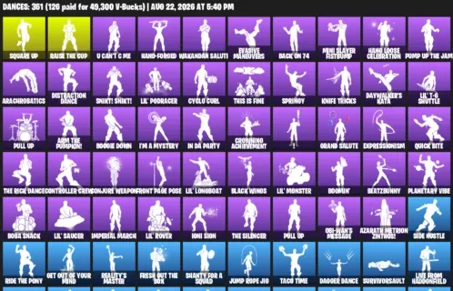 Fortnite account inventory for LVL 4437 - Point Patroller - Cloud Striker - 439 Outfits