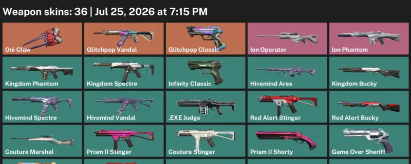 Valorant Accounts listing: LVL 87 · .EXE Ghost & .EXE Judge · 36 Skins - Gold 3, 36 skins