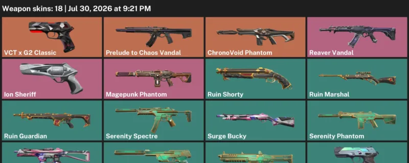 Valorant Accounts listing: LVL 71 · ChronoVoid Phantom & FIRE/arm Classic · 18 Skins - Ascendant 1, 18 skins