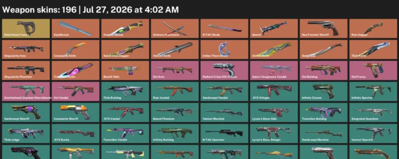 Valorant Accounts listing: LVL 259 · Composite Knife & Iridian Thorn Blade · 196 Skins - Bronze 3, 196 skins
