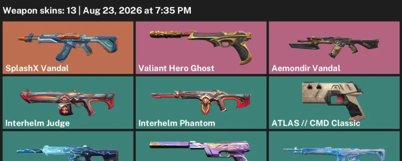Valorant account inventory for LVL 53 · Aemondir Vandal & Atlas & 13 Skins Aemondir Vandal