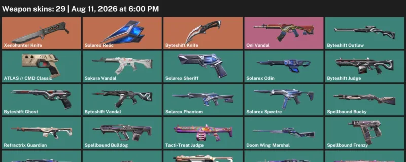 Valorant account inventory for LVL 68 · Xenohunter Knife & 29 Skins Byteshift Knife
