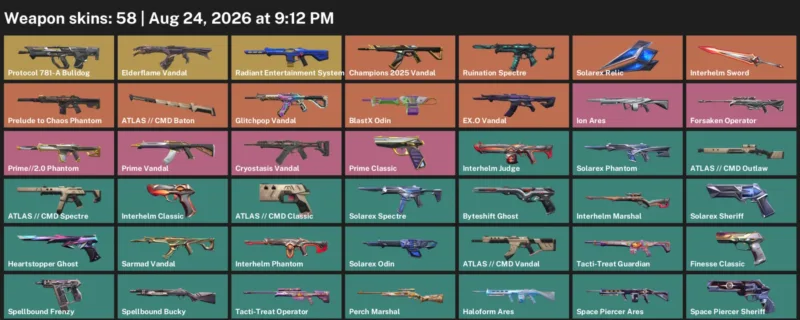 Valorant account inventory for LVL 152 · Cmd Vandal & Cmd Baton