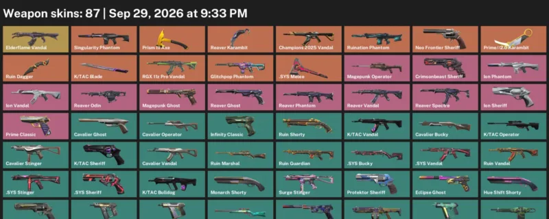 Valorant account inventory for LVL 240 · Reaver Karambit & 2.0 Karambit