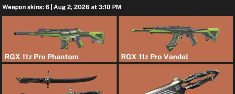 Valorant account inventory for LVL 71 · RGX 11z Pro Vandal & RGX 11z Pro Phantom