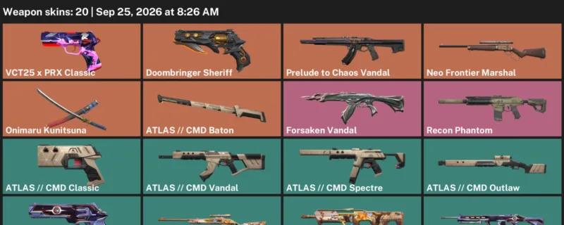 Valorant account inventory for LVL 50 · Forsaken Vandal & Cmd Vandal