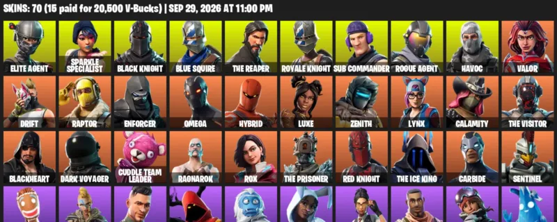 Fortnite account inventory for Elite Agent - Sparkle Specialist - 70 Outfits