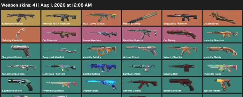 Valorant account inventory for LVL 113 · Velocity Karambit & Elderflame Vandal