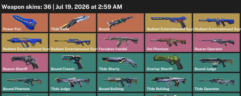 Valorant Accounts listing: LVL 71 · Tilde Knife · 36 Skins - Gold 2, 36 skins