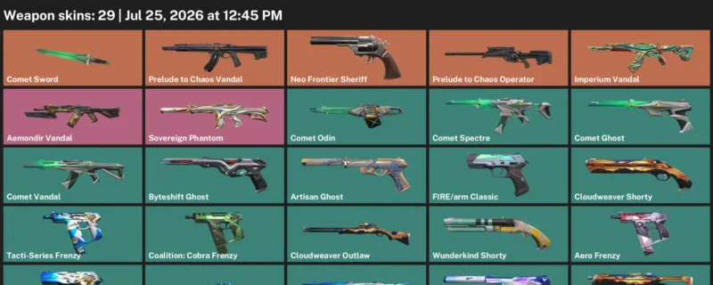 Valorant Accounts listing: LVL 171 · Comet Sword · 29 Skins - Silver 2, 29 skins