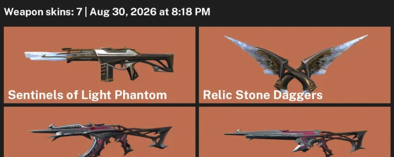 Valorant account inventory for LVL 18 · Blackthorn Vandal & Sentinels of Light Phantom