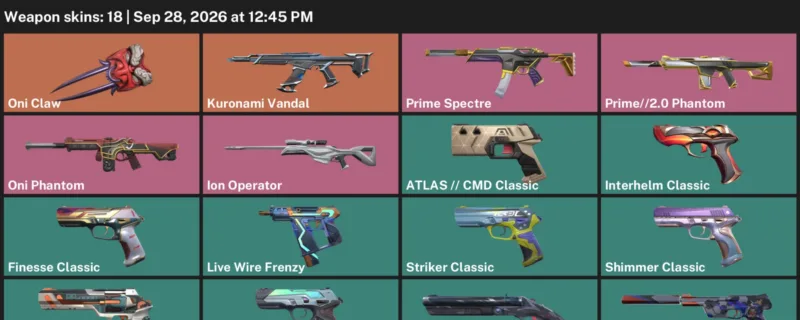 Valorant account inventory for LVL 220 · Ion Operator & Death Wish Sheriff