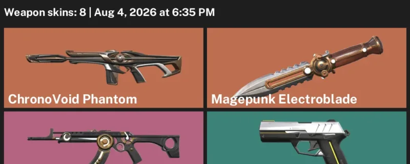 Valorant account inventory for LVL 114 · 8 Skins ChronoVoid Phantom & ChronoVoid Phantom & Hush Ghost