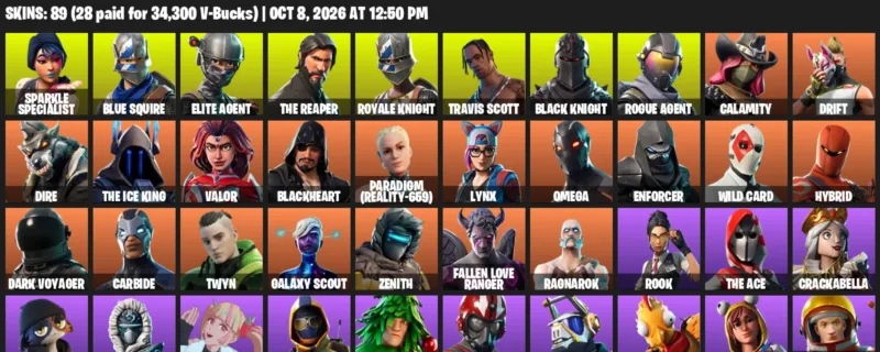 Fortnite account inventory for Sparkle Specialist - Blue Squire - 89 Outfits