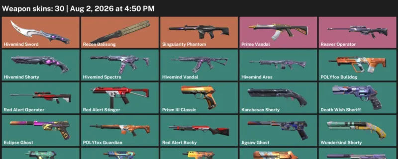 Valorant account inventory for LVL 167 · Game Over Sheriff & Death Wish Sheriff